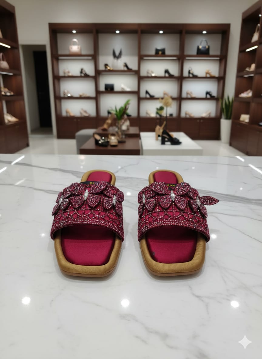 Elegant Embellished Slip-On Casual Shoes
