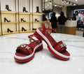 Stylish Red Floral Comfort Sandals for Women