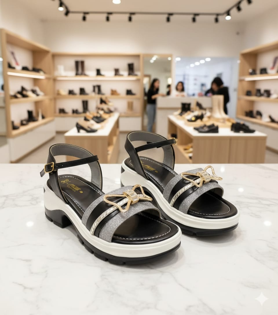 Chic Platform Sandals with Bow Detail