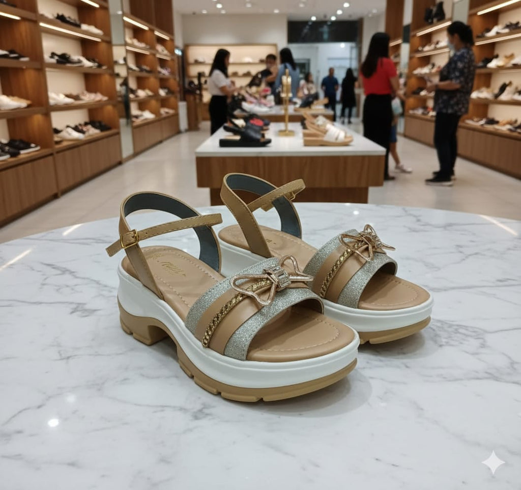 Chic Platform Sandals with Bow Detail