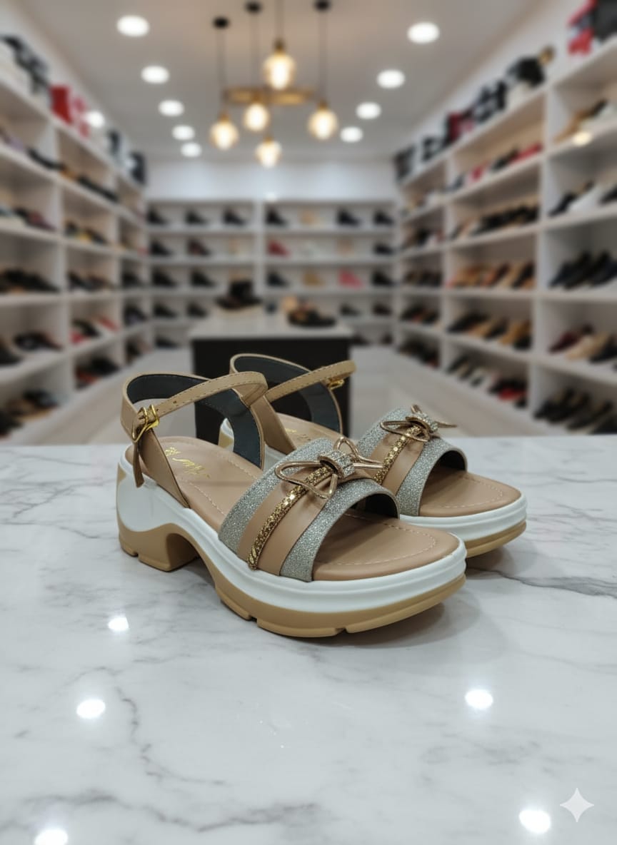 Chic Platform Sandals with Bow Detail