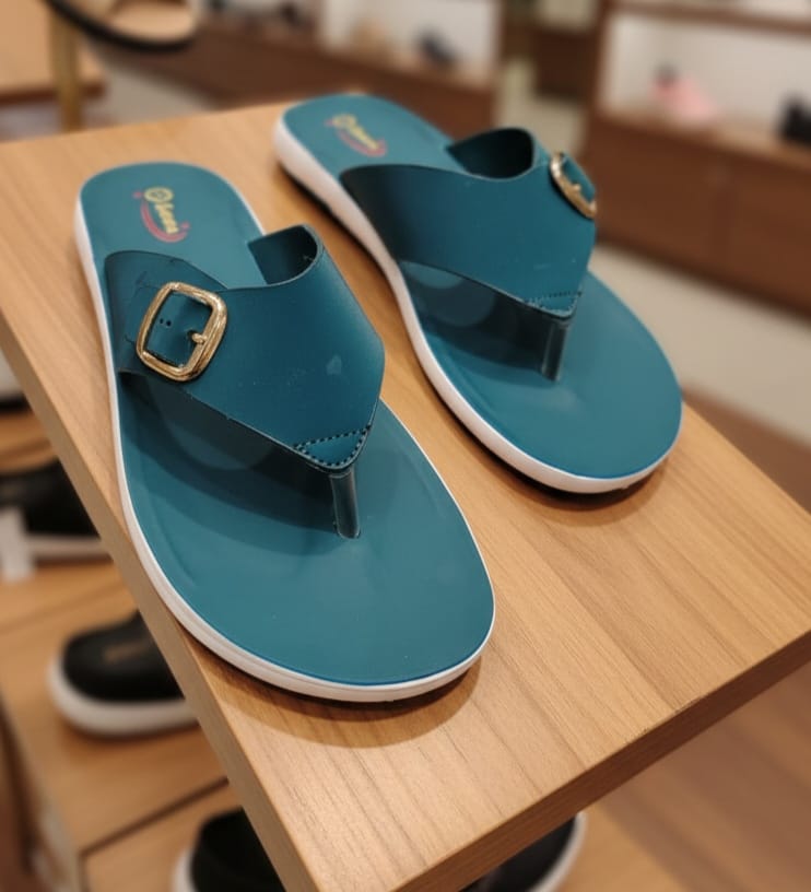 Casual-Teal-Buckle-Strap-Shoes