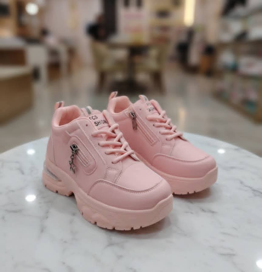 Women`s-Pink-Chunky-Sneakers