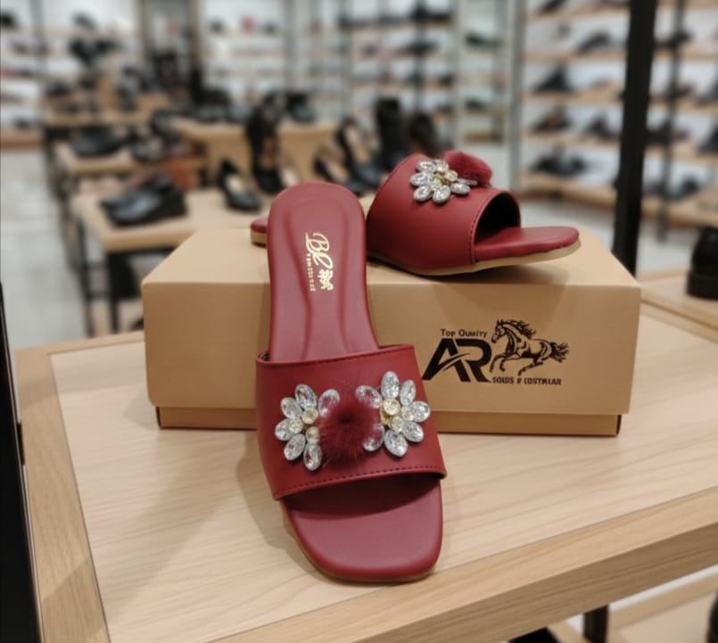 Women`s Embellished Slip On Flat Shoes