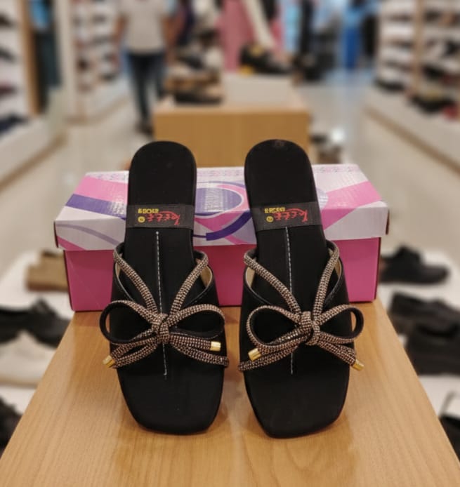 Elegant-Bow-Detail-Slip-On-Sandals-For-Women