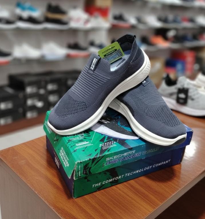 Men`s-Grey-Slip-On-Mesh-Walking-Shoes-Lightweight-Comfortable