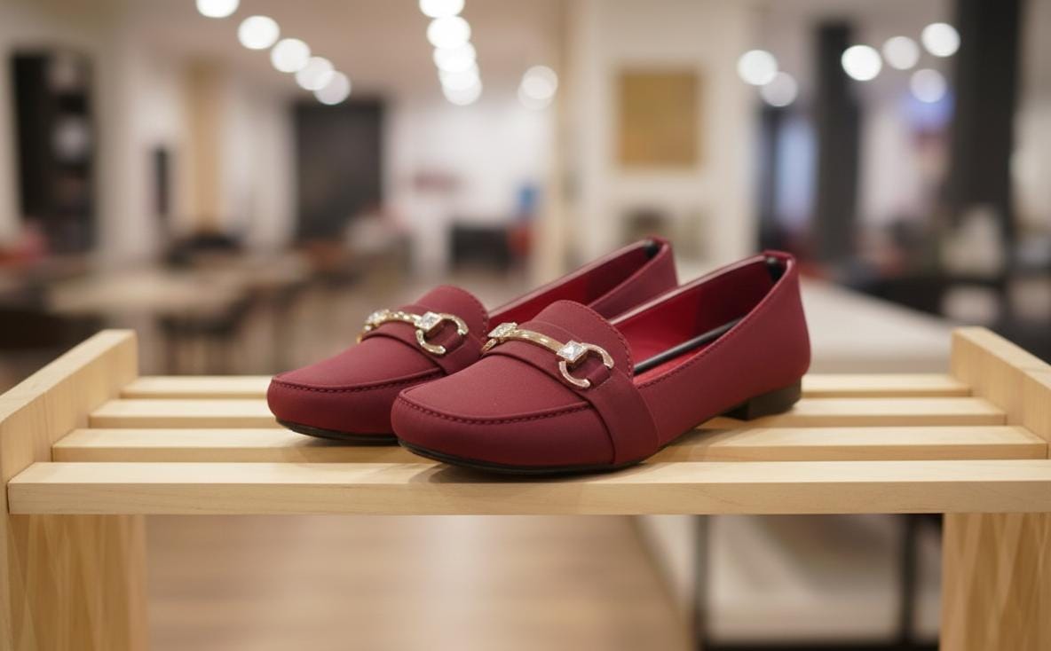 Elegant-Burgundy-Women`s-Loafers