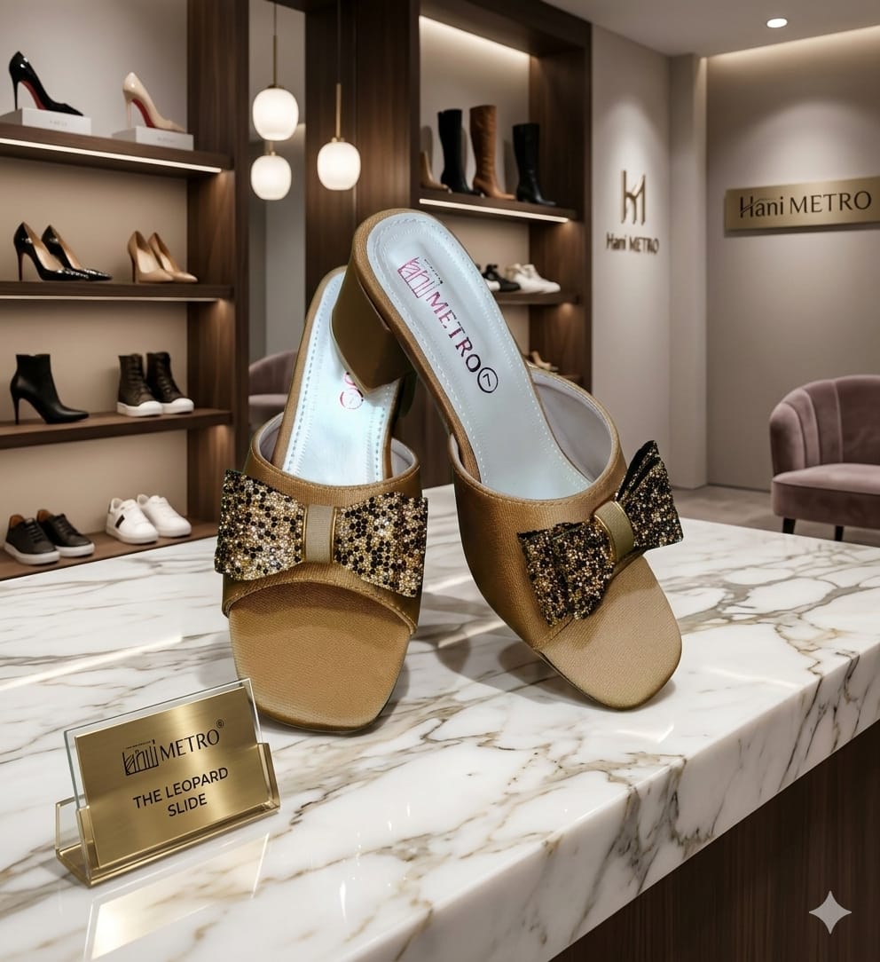 Chic Bow Embellished Block Heel Slip-On Shoes